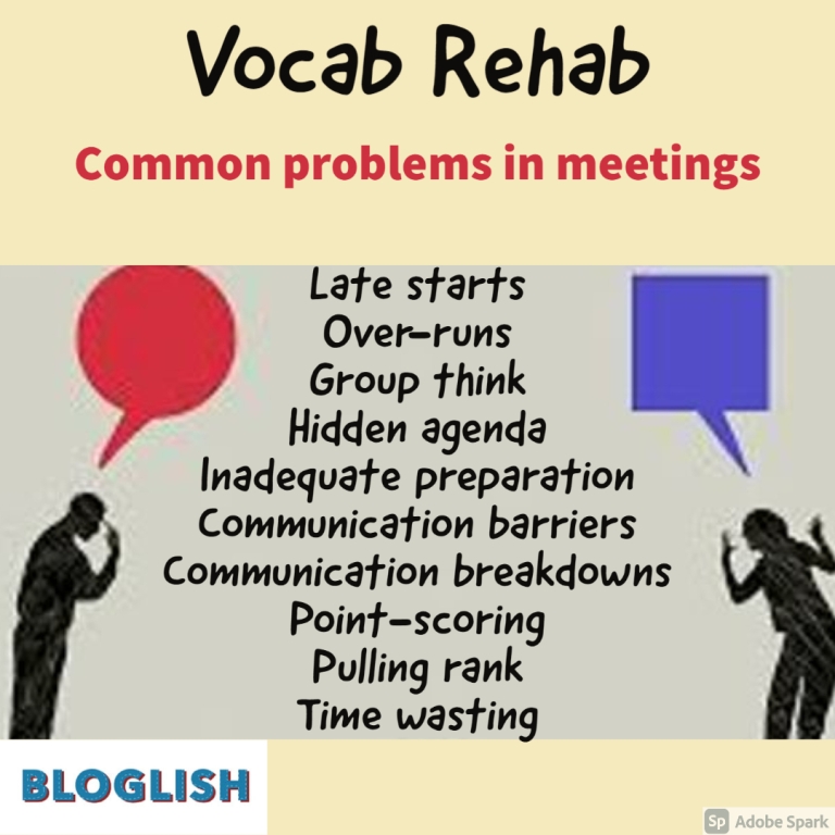 Vocab Rehab – Common Problems in meetings