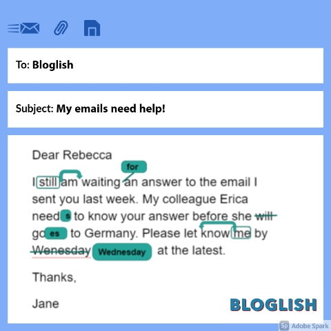 Email corrections