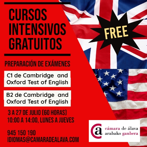 Cursos Intensivos B2 y C1 Inglés Gratuitos