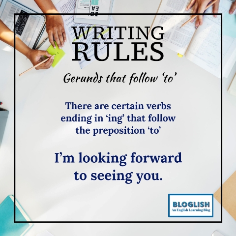 English: gerunds that follow to