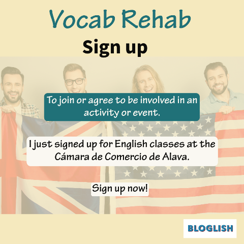 English Vocabulary: sign up
