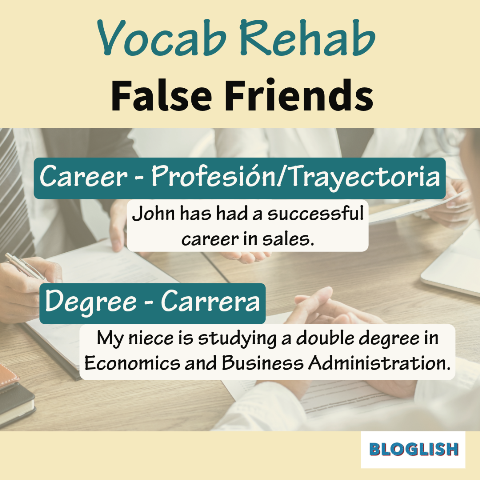 False Friends: Career and Degree