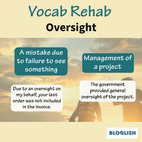 English Vocabulary: oversight