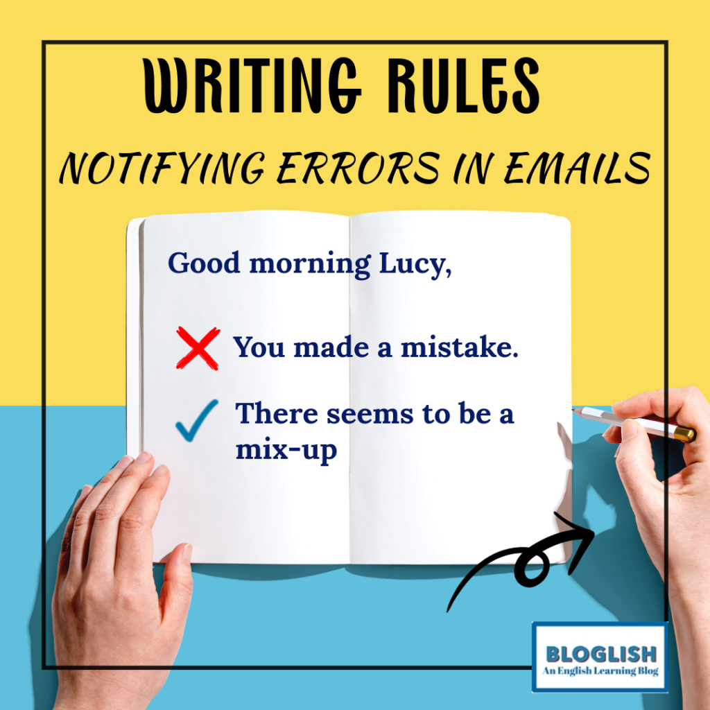English Writing: notifying errors