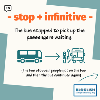 stop + infinitive example