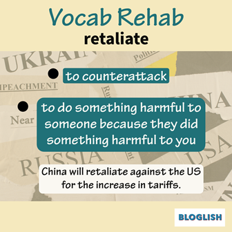 English vocabulary: retaliate