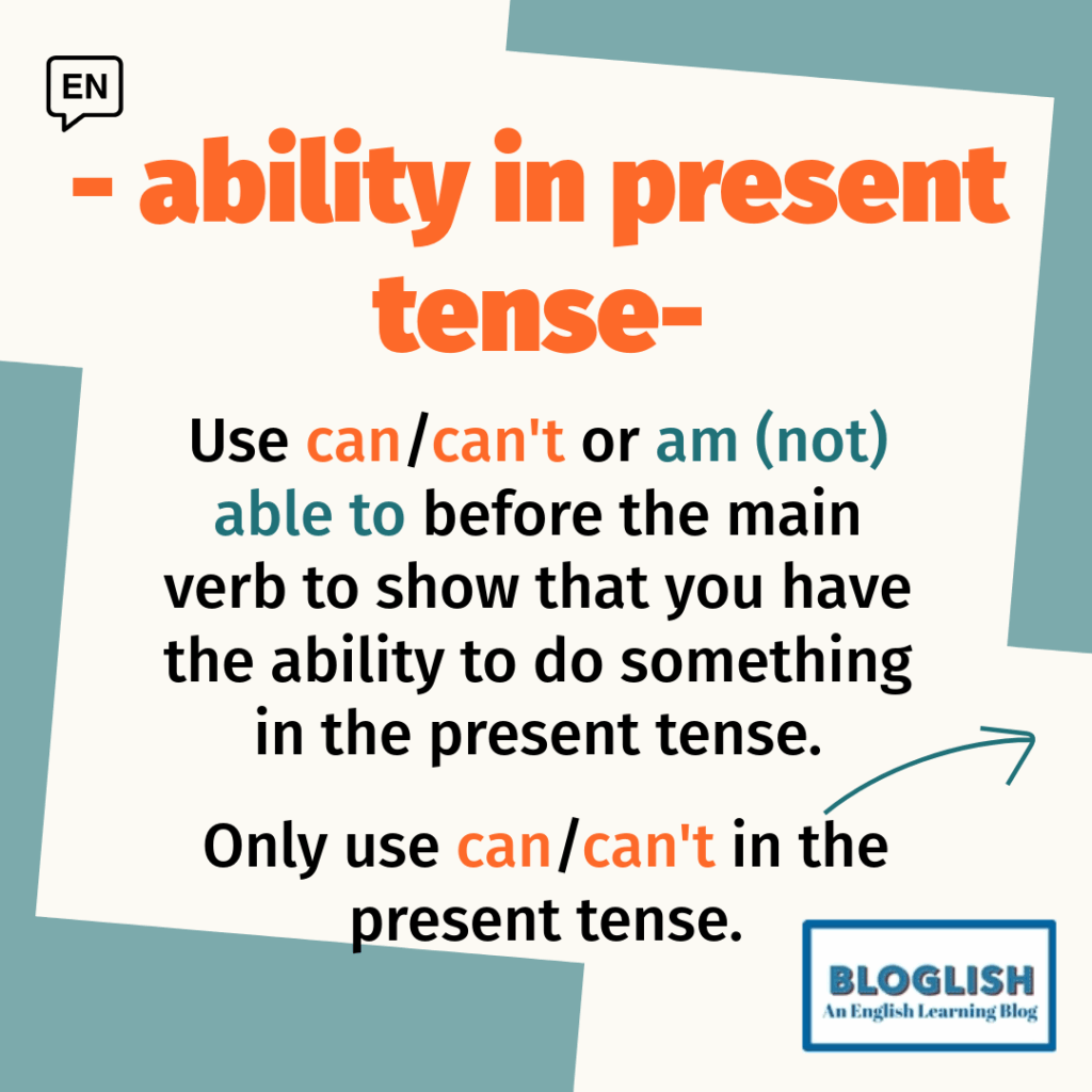 Ability in present tense