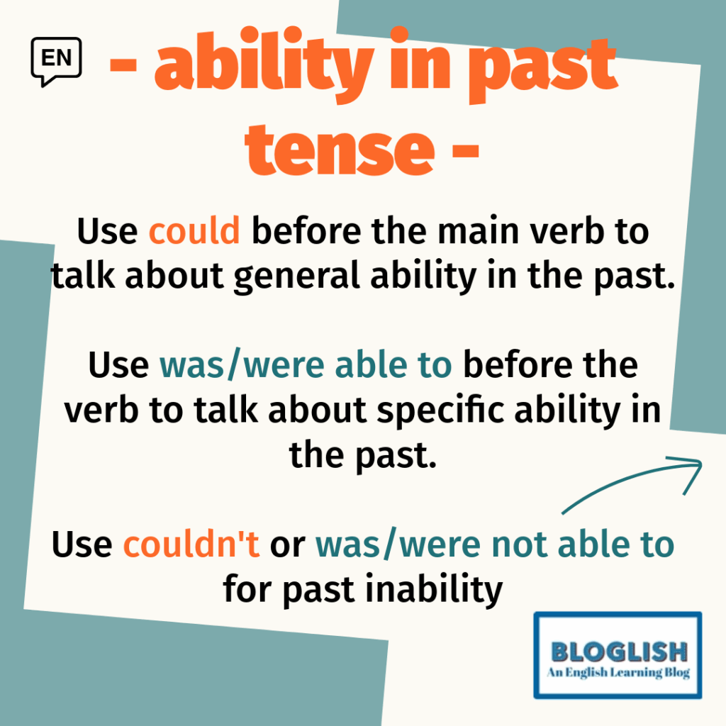 Ability in past tense